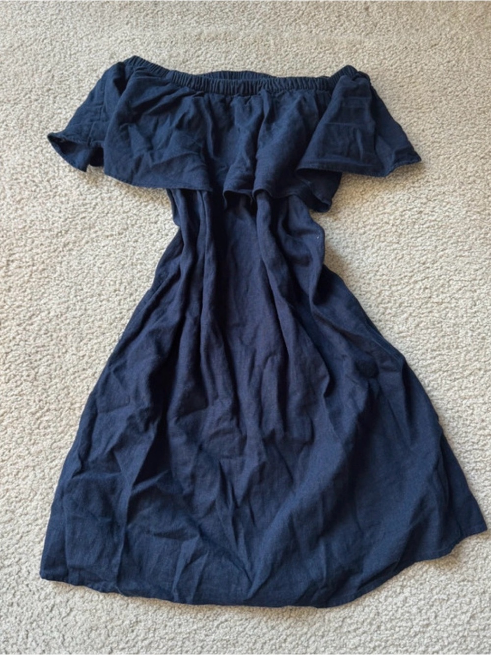 Old Navy Off-Shoulder Dark Navy Dress midi sexy casual